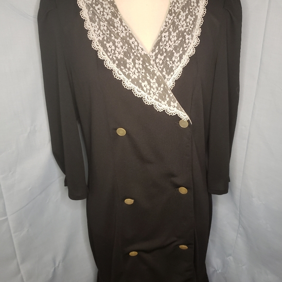 Vtg Just Ducky Lace Collar Drop Waist Dress - Picture 8 of 8